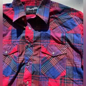 Men's Vintage Wrangler Shirt Multicolor Stripe M Ranch Southwest Cowboy Western